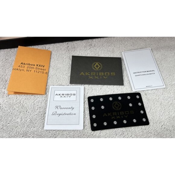 Akribos XXIV Men’s Retro Black Dial Watch w/ Date Window Leather Strap AK715SSB - Picture 14 of 16